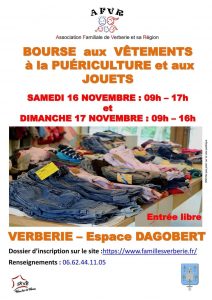 Bourse aux vêtements, puériculture et jouets @ Espace Dagobert - Verberie